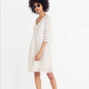 Madewell Eyelet Lattice Dress White size 0